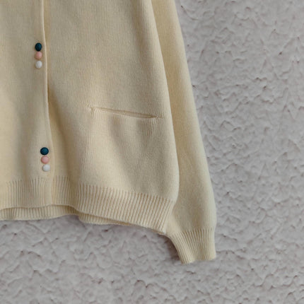 Fashion Round Neck Button Sweater Women Autumn Loose Long Sleeve Knitted Cardigan Coat