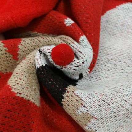Christmas Ball Elk Jacquard Knitted Sweater Round Neck Casual Cartoon Pullover