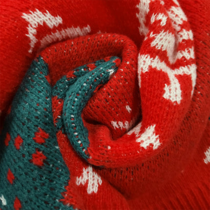 Christmas Sweater Round Neck Contrast Color Elk Christmas Tree Jacquard Sweater Women