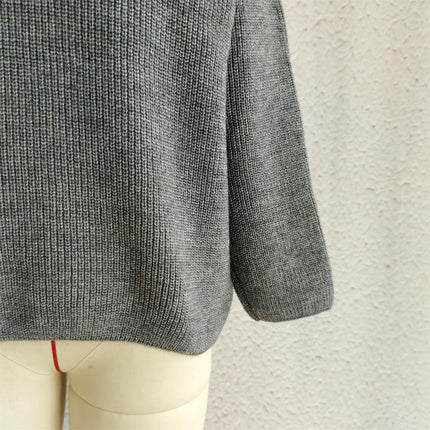Solid Color Long Sleeve Women's Pullover Round Neck Casual Loose Sweater
