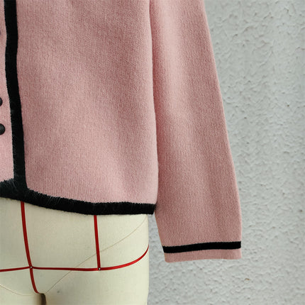 Lace-up Bowknot Women's Sweater Round Neck Casual Long Sleeve Knitted Cardigan