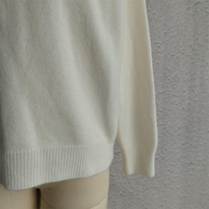 Round Neck Solid Color Casual Loose Women's Sweater Retro Warm Pullover
