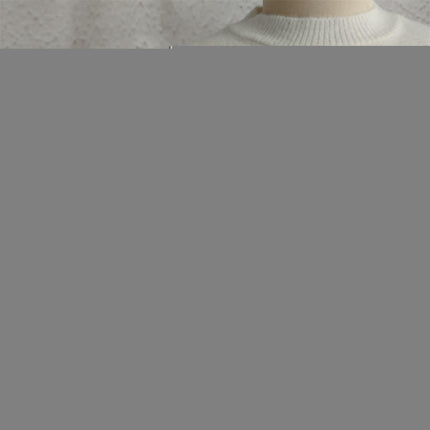 Round Neck Solid Color Casual Loose Women's Sweater Retro Warm Pullover