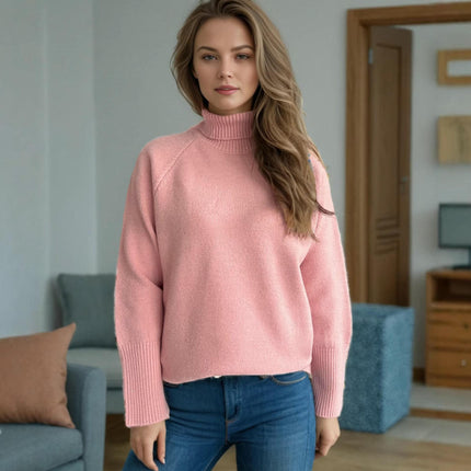 Autumn and Winter Sequined Women's Sweater Turtleneck Casual Loose Knitted Pullover