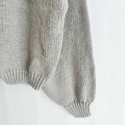 Women's Loose Long Sleeve Sweater Solid Color Bandage Knitted Cardigan Jacket