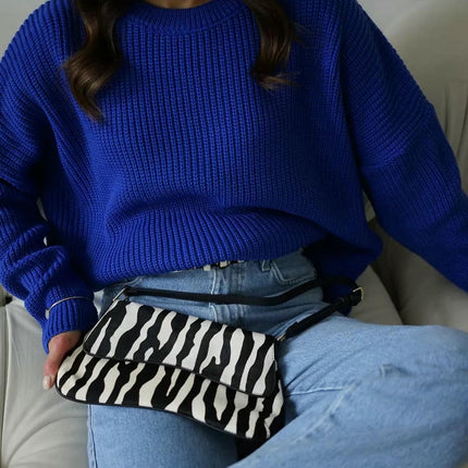 Women's Crew Neck Sweater Loose Casual Long Sleeve Pullover Ribbed Knit Cardigan