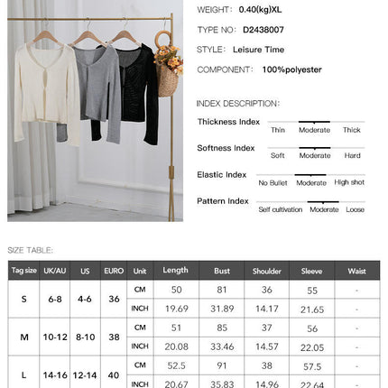 Women's Thin Sexy Hot Girl Hollow Button Cardigan Long Sleeve Sweater Top