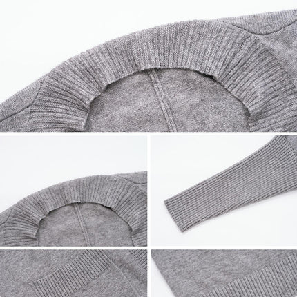 Women's Solid Color Long Cardigan Casual Loose Bat Sleeve Pocket Sweater Jacket