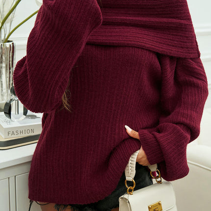 Womens Off The Shoulder Sweaters Long Sleeve Casual Loose Fall Trendy Pullover Tops