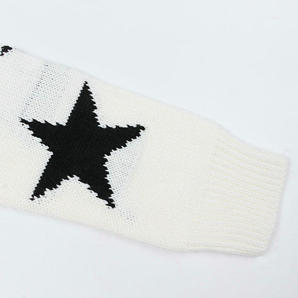 Women's Casual Bottoming Shirt Star Round Neck Pullover Knitted Sweater