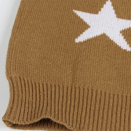 Women's Casual Bottoming Sweater Loose Round Neck Star Pullover Sweater