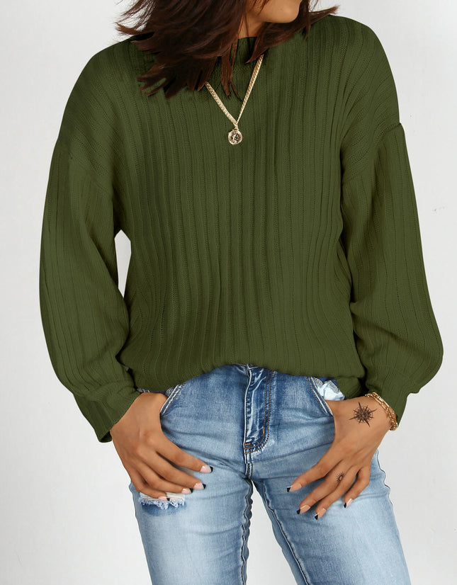 Women's Autumn Loose Solid Color Sweater Fashion Long Sleeve Pullover Sweater