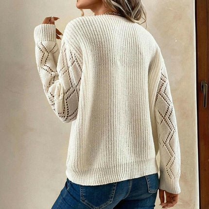 Women's Casual Lace V Neck T Shirts Dressy Long Sleeve Blouses Loose Tunic Tops