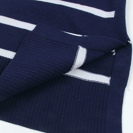 Women's Striped Sleeve Heart Colorblock Long Sleeve Pullover Knit Sweater