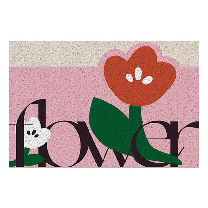 Spring Floral Door Mats Washable Indoor Outdoor, Non Slip Doormat Home Decor