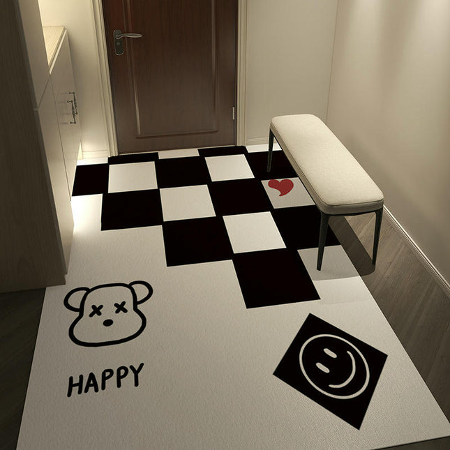 Simple Checkerboard Mat Waterproof Non-Slip Foot Pad Pvc Door Floor Mat
