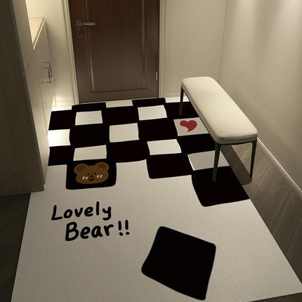 Simple Checkerboard Mat Waterproof Non-Slip Foot Pad Pvc Door Floor Mat 1