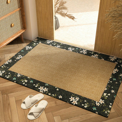 Indoor Door Mat Retro Floor Mat, Non Slip Washable Doormat Rugs for Entrance 1