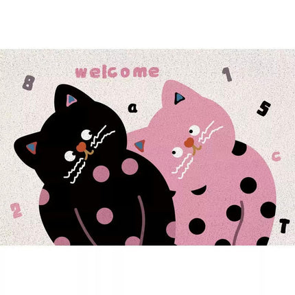 Cute Cat Front Door Mat Indoor Outdoor Non Slip Welcome Mat 1
