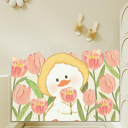 Non Slip Spring Door Mat Front Door Mat,Flower Indoor Outdoor Welcome Mat 2