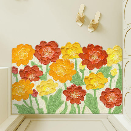 Non Slip Spring Door Mat Front Door Mat,Flower Indoor Outdoor Welcome Mat
