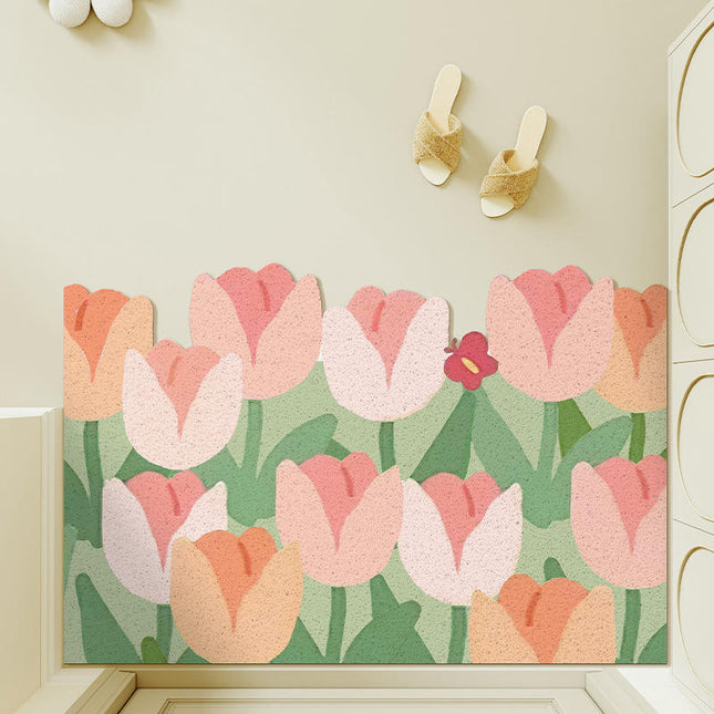 Non Slip Spring Door Mat Front Door Mat,Flower Indoor Outdoor Welcome Mat