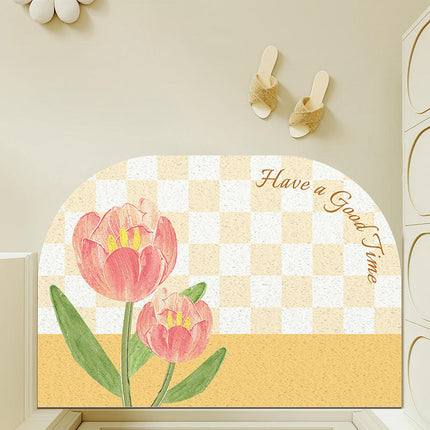 Non Slip Spring Door Mat Front Door Mat,Flower Indoor Outdoor Welcome Mat 2