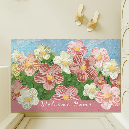 Non Slip Spring Door Mat Front Door Mat,Flower Indoor Outdoor Welcome Mat