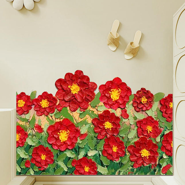 Non Slip Spring Door Mat Front Door Mat,Flower Indoor Outdoor Welcome Mat 1