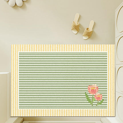 Non Slip Spring Door Mat Front Door Mat,Flower Indoor Outdoor Welcome Mat 2