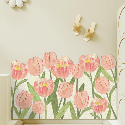 Non Slip Spring Door Mat Front Door Mat,Flower Indoor Outdoor Welcome Mat