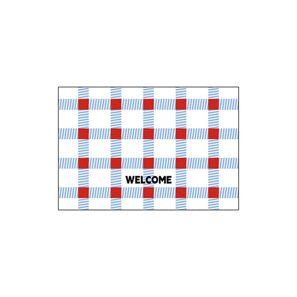 Plaid Durable Door Mat - Non Slip Absorbent Welcome Mat Front Door Mat Indoor