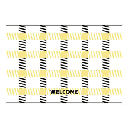 Plaid Durable Door Mat - Non Slip Absorbent Welcome Mat Front Door Mat Indoor
