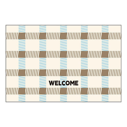 Plaid Durable Door Mat - Non Slip Absorbent Welcome Mat Front Door Mat Indoor
