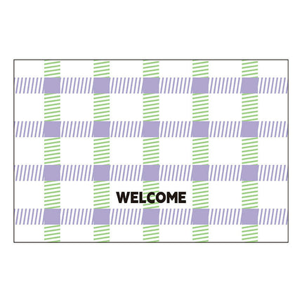 Plaid Durable Door Mat - Non Slip Absorbent Welcome Mat Front Door Mat Indoor