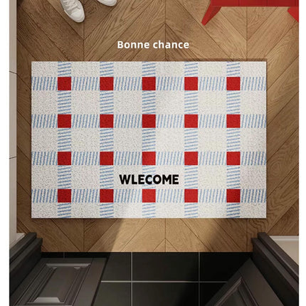 Plaid Durable Door Mat - Non Slip Absorbent Welcome Mat Front Door Mat Indoor