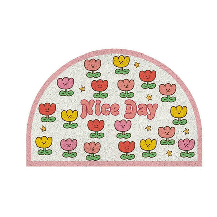 Welcome Mat Half Circle Doormat for Front Door Mat for Home Entrance Decor