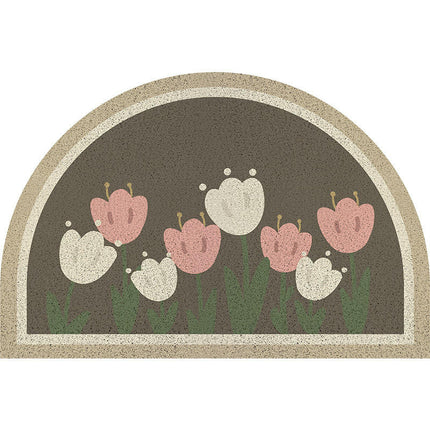Welcome Mat Half Circle Doormat for Front Door Mat for Home Entrance Decor