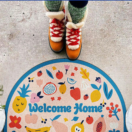 Welcome Mat Half Circle Doormat for Front Door Mat for Home Entrance Decor