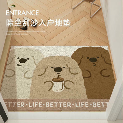 Door Mat Cute Puppy Welcome Non-Slip Mats Home Doormat Decor