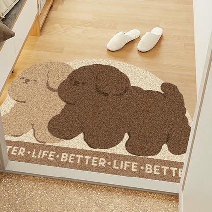 Door Mat Cute Puppy Welcome Non-Slip Mats Home Doormat Decor