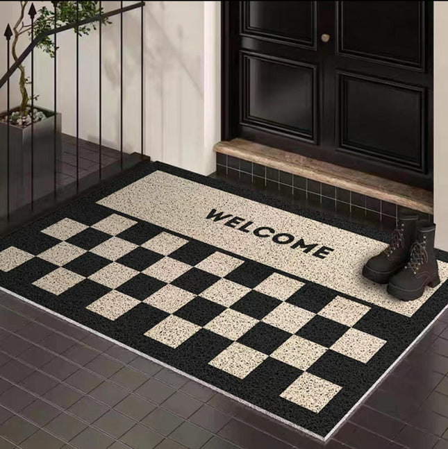 Plaid Front Doormats Washable Non-Slip Entrance Floor Mats Rug Door Mat Indoor