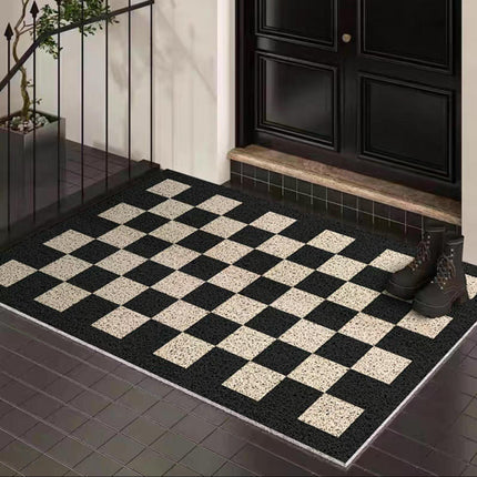 Plaid Front Doormats Washable Non-Slip Entrance Floor Mats Rug Door Mat Indoor