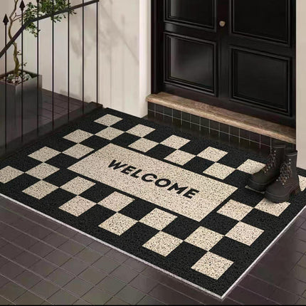 Plaid Front Doormats Washable Non-Slip Entrance Floor Mats Rug Door Mat Indoor
