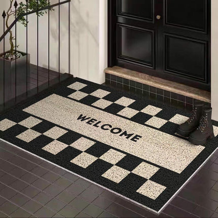 Plaid Front Doormats Washable Non-Slip Entrance Floor Mats Rug Door Mat Indoor