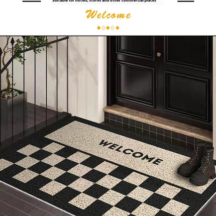 Plaid Front Doormats Washable Non-Slip Entrance Floor Mats Rug Door Mat Indoor