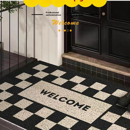 Plaid Front Doormats Washable Non-Slip Entrance Floor Mats Rug Door Mat Indoor