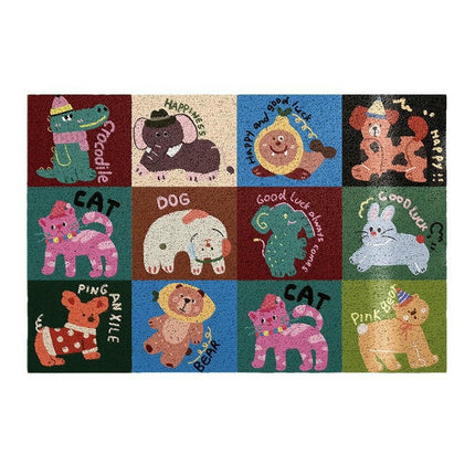 Cartoon Animals Front Doormats Washable Non-Slip Indoor Floor Mats Rug