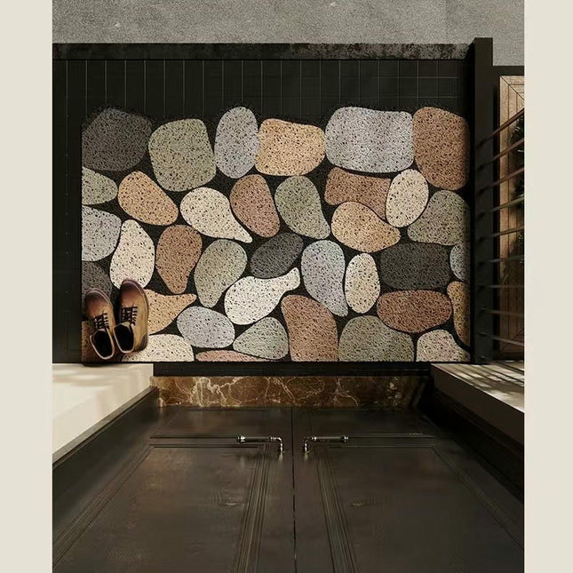 Stone Front Doormats Washable Non-Slip Indoor Floor Mats Door Rugs for Entryway