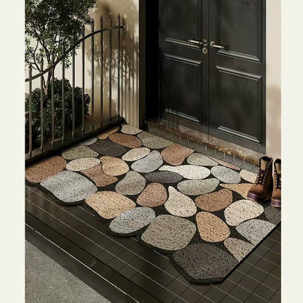 Stone Front Doormats Washable Non-Slip Indoor Floor Mats Door Rugs for Entryway